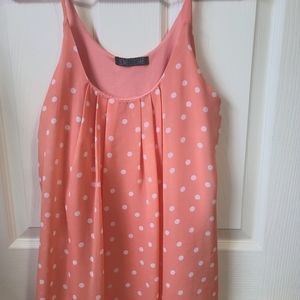 High-low polka dot tank